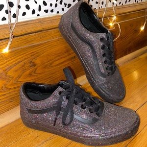 COPY - Black rainbow glitter low top Vans sneakers